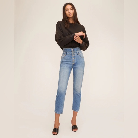 TURNER II HIGH WAIST CORSET JEAN IN INDIGO MEDIUM STONE WASH - Picture 1 of 5